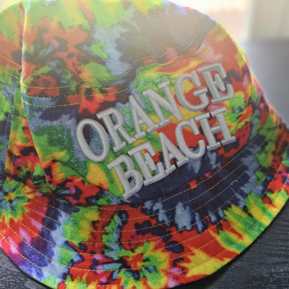 Orange Beach Kids Brightly Colored Tie-dye Bucket Hat